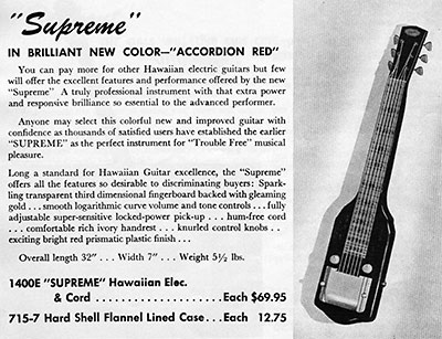 page from 1956 Supro catalogue