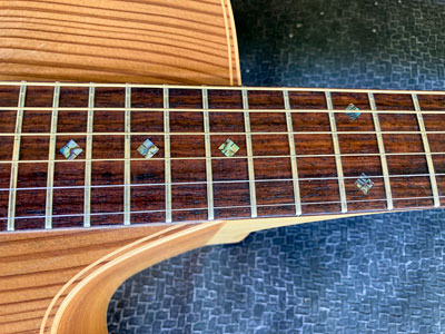 Cole Clark Fat Lady guitar fingerboard